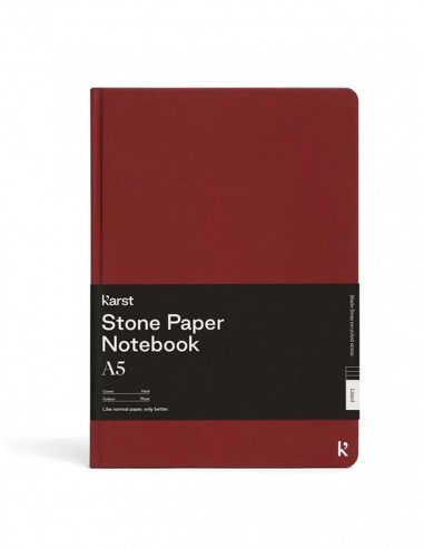 Cuaderno Tapa Dura Granate A5 Stone Paper (Papel de Piedra) - Karst