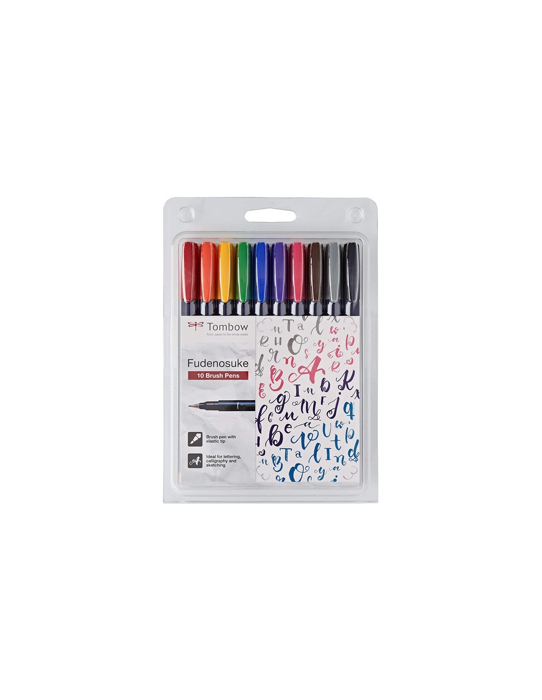 Pack de 10 rotuladores Brush Pen Fudenosuke - Tombow