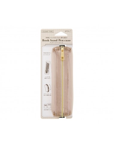 Portatodo Book Band Pen Case Transparente Sepia - Midori
