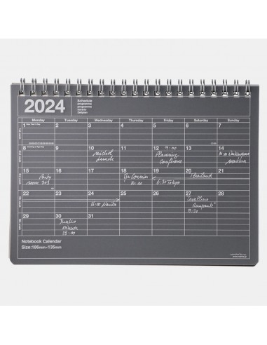Cuaderno Calendario 2024 Negro Grande - Mark's