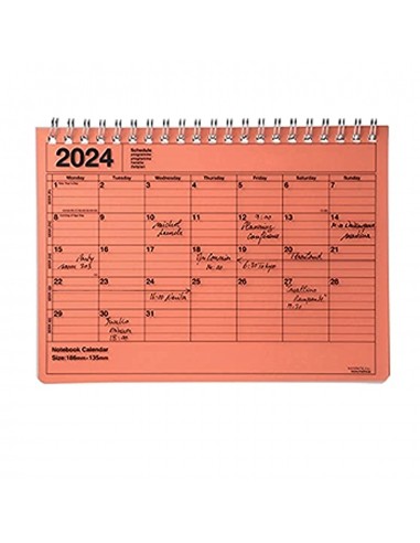 Cuaderno Calendario 2024 Naranja Pequeño - Mark's