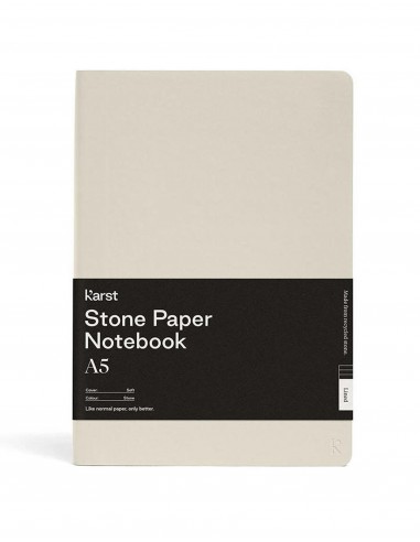 Cuaderno Tapa Blanda Blanco A5 Stone Paper (Papel Piedra)  - Karst